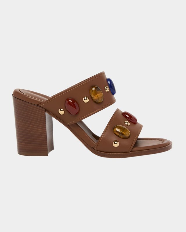 Shanti Jeweled Dual-Band Slide Sandals